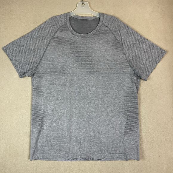 Lululemon T Shirt Mens XXL Gray Metal Vent Athletic Short Sleeve Stretch Tee - Picture 1 of 8